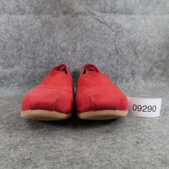 Toms Shoes Womens 7 Flats Slip On Casual Canvas Red Lifestyle Alpargatas Comfort - Picture 3 of 11
